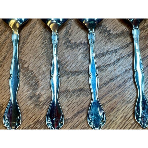 Set of 4 Oneida Community Cantata Teaspoons   stainless flatware 6" - Picture 9 of 11